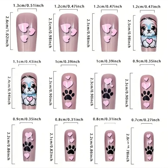 Dog Fake Press On Nails NWT - Picture 7 of 12